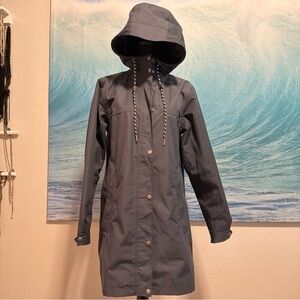 Eddie Bauer Hooded Longline Trench Coat - Charcoal